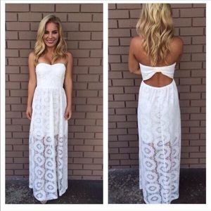 Dainty Hooligan White Strapless Sundress